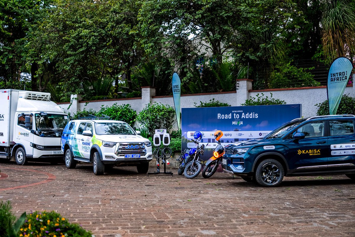 NorwayInKenya's tweet photo. What a finish! ⚡️
3,200 km from Nairobi 🇰🇪 to Addis Ababa 🇪🇹 — and back — all on electric vehicles! Over the past month, @thoughtleaderafrica &amp; partners proved what’s possible for Africa’s electric future. 🌍
Next stop: Road to Nairobi.
#RoadToAddis #RoadToAfrica #EMobility https://t.co/YKypMSBT1d