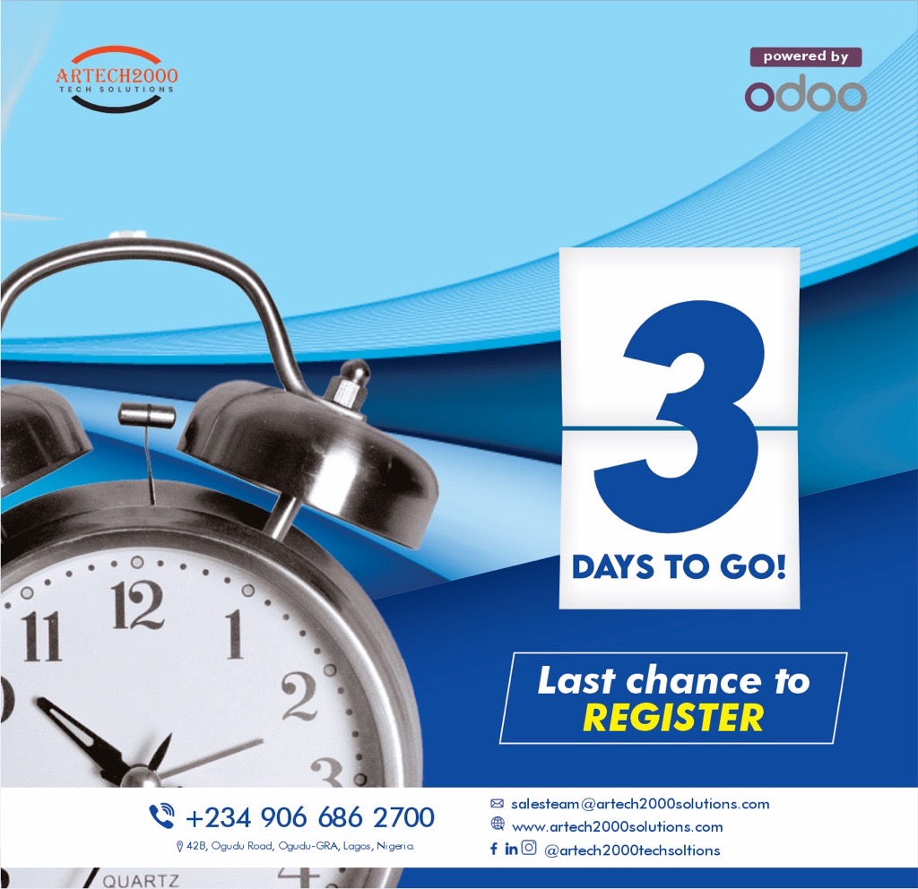 Artech2000_Tech's tweet image. ⏰ Only 3 Days to Go!

Don’t miss your chance to connect with us at LITF 2025!

Discover how Odoo &amp;amp; Artech2000 Tech Solutions are transforming businesses through smart digital solutions.

👉 Don’t miss out, click this link:- bit.ly/43LRY4r to Register now!