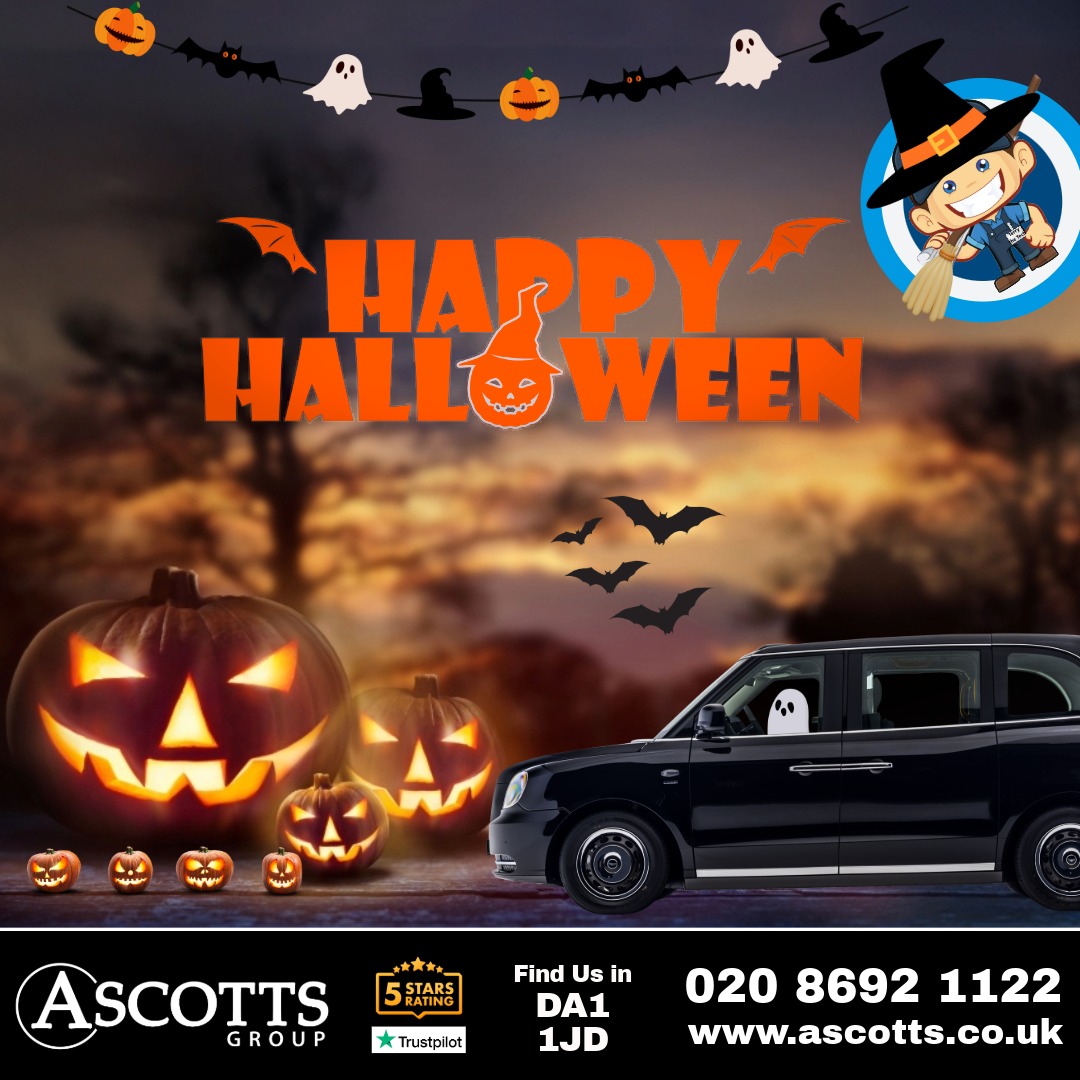 AscottsGroup's tweet image. 🕷️🕸️Happy Halloween 🎃🧙‍♀️

We hope you have a spooktacular weekend👻 and look forward to seeing you all next week 😀

#ascotts #ascottsgroup  #levc #blacktaxis #weekend #halloween #spooky #ghosts #witches