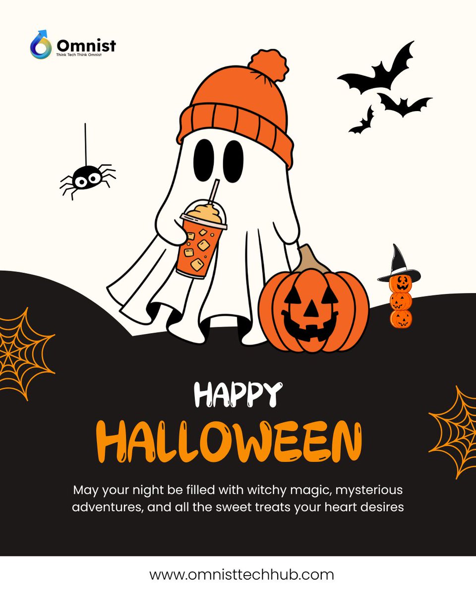 OmnistTechHub's tweet image. 🎃👻 Wishing everyone a spooktacular #HappyHalloween from #OmnistTechhubSolutions!
May your night be full of laughter, treats, and just the right amount of tricks!
Let’s keep the creativity alive — both in code and costumes!

#Halloween2025 #HalloweenVibes #HalloweenFun #Pumpkin
