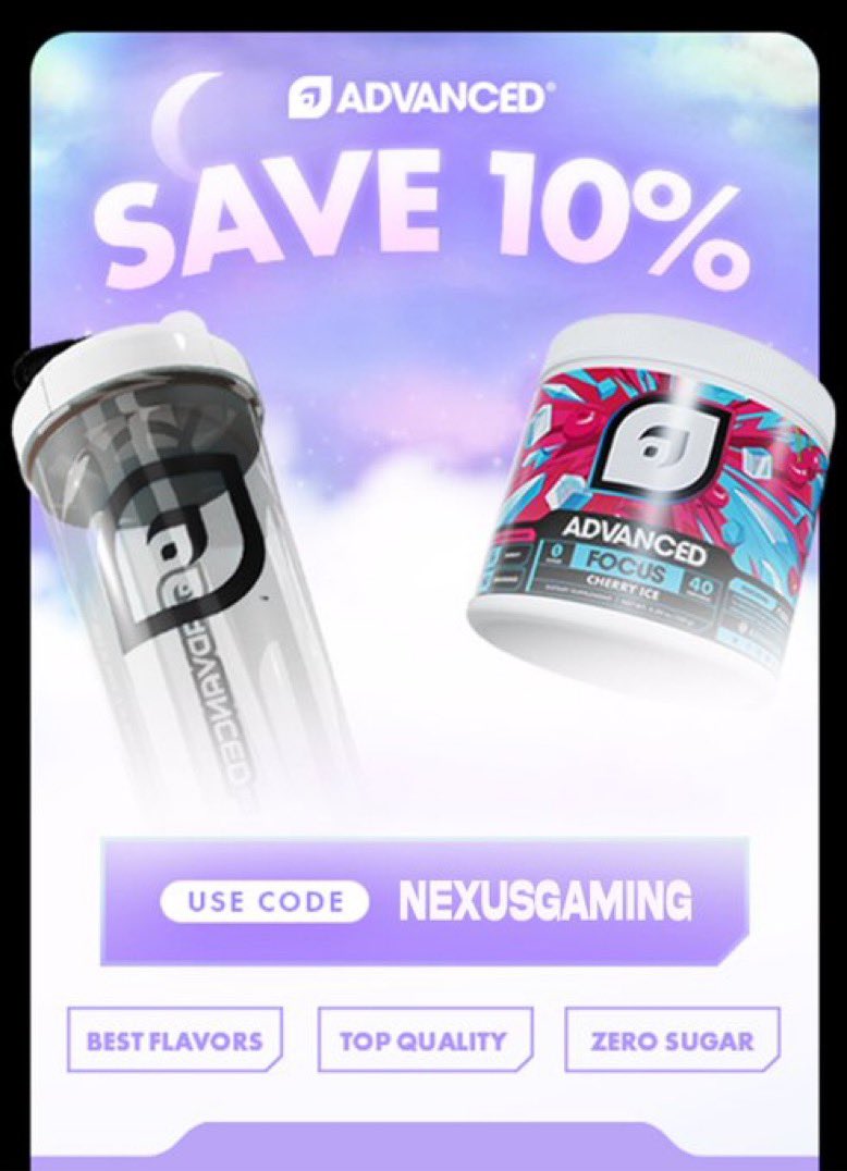 Our First Sponsorship!

We are officially sponsored by <a href="/ADVANCEDgg/">ADVANCED®</a> 

Use code “NexusGaming” in checkout for 10% off

#VALORANT #NexusUp