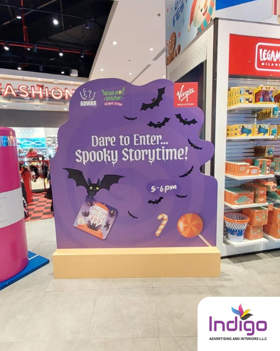 Indigoajman's tweet image. 🎃 Dare to Enter… Spooky Storytime! 👻
Our custom display stand brings Halloween vibes to life with bold colors, playful bats, and a touch of sweetness!
#IndigoAdvertising #DisplayStandDesign #CustomDisplay #RetailBranding #HalloweenVibes #SpookyStorytime #CreativeDisplays