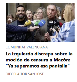 Els volantins que fa el Levante per no titular que el PSOE no vol presentar una moció de censura com demana Compromís.