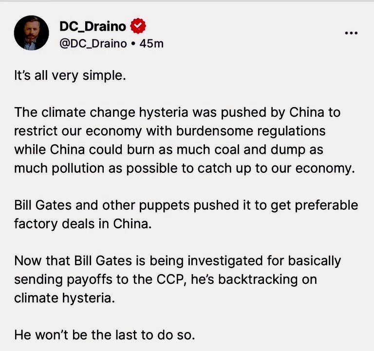 So this 👇🏼 is why Bill Gates no longer pushes a 
 Green Climate Agenda.  Looks like he may have
 been giving Chinese factories an advantage. 🤔