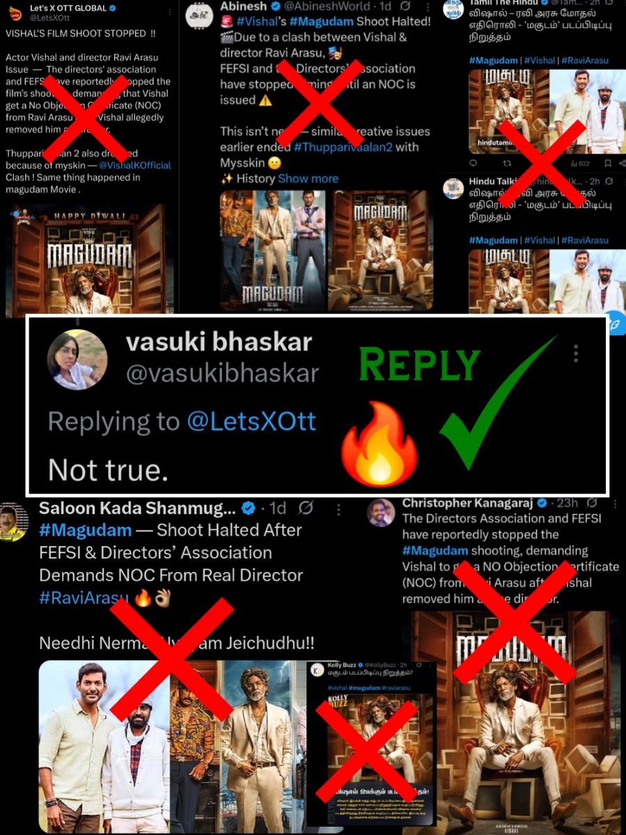 VishalFans24x7's tweet image. Our Puratchi Thalapathy #Vishal in #Magudam Movie Fight Sequence Shooting On 🔥

@dhilipaction Master Fight Shoot Panraru 💯

Watch: youtube.com/shorts/Uqrca2Z…

Costume Designer @vasukibhaskar Mam Reply 🔥✅️

Intha News fake ❌️👇