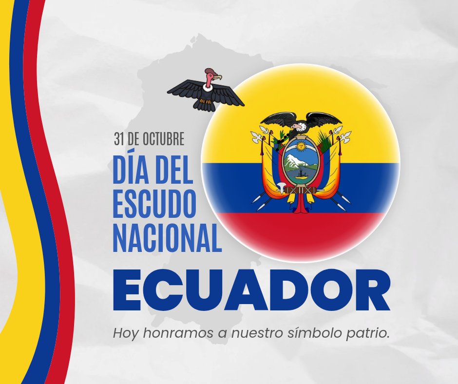 ¡HOY NUESTRO ESCUDO SE LEVANTA CON ORGULLO! 🇪🇨
Mientras algunos celebran fantasmas ajenos, nosotros honramos los símbolos que forjaron nuestra patria
Este 31 de octubre, elige ser ECUATORIANO. 
Elige tu identidad.
#EscudoNacionalEC
#31Octubre
#IdentidadEcuatoriana
#EcuadorPrimero