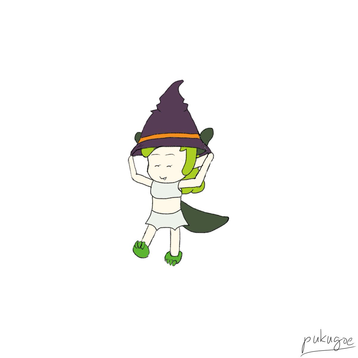 「本日の30分集中描き(-5分) ハロウィン魔女帽子」|プクゴエのイラスト