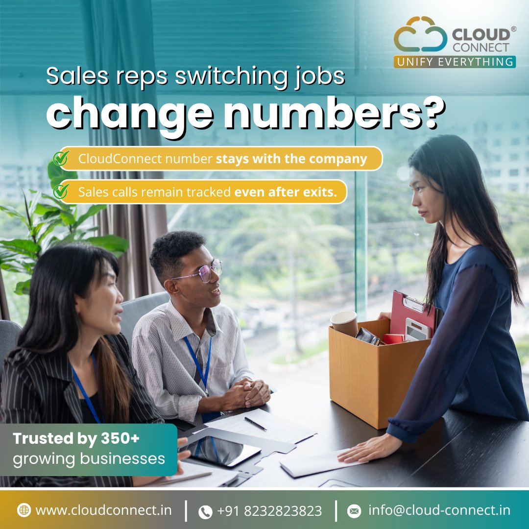 incloudconnect's tweet image. Don’t lose leads when employees switch jobs 🚪➡️📞With CloudConnect, numbers stay with the company.👉 Book your demo: cloudconnect.in/public/Cloud-C…

#SalesTracking #UCaaS #CloudConnect #SalesEnablement