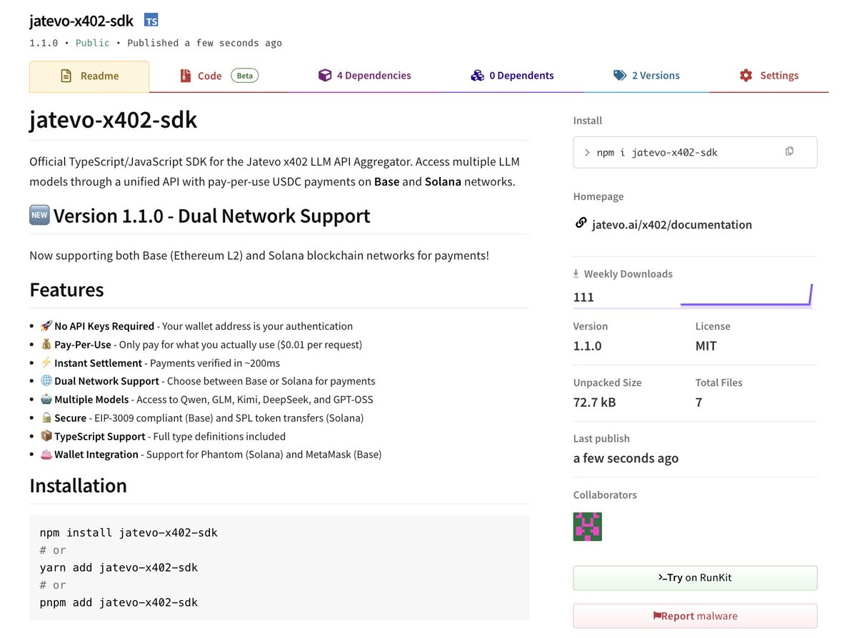 We’ve just updated our SDK, it now supports Solana!

We’ll soon release demo threads and videos to explain the massive potential of onboarding Web2 businesses using x402 or native AI agents that can discover our x402 endpoints.

All transactions are routed through $PAYAI