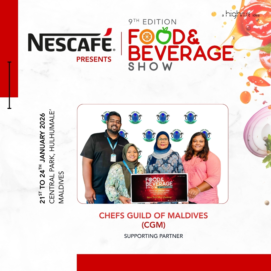 We are thrilled to announce that Chefs Guild of Maldives has joined the Food &amp; Beverage Show 2026 as a Supporting Partner, sharing their expertise and love for food, making the event even more exciting!

Don't miss the 9th edition of Food &amp; Beverage Show:
21st 22nd 23rd and 24th