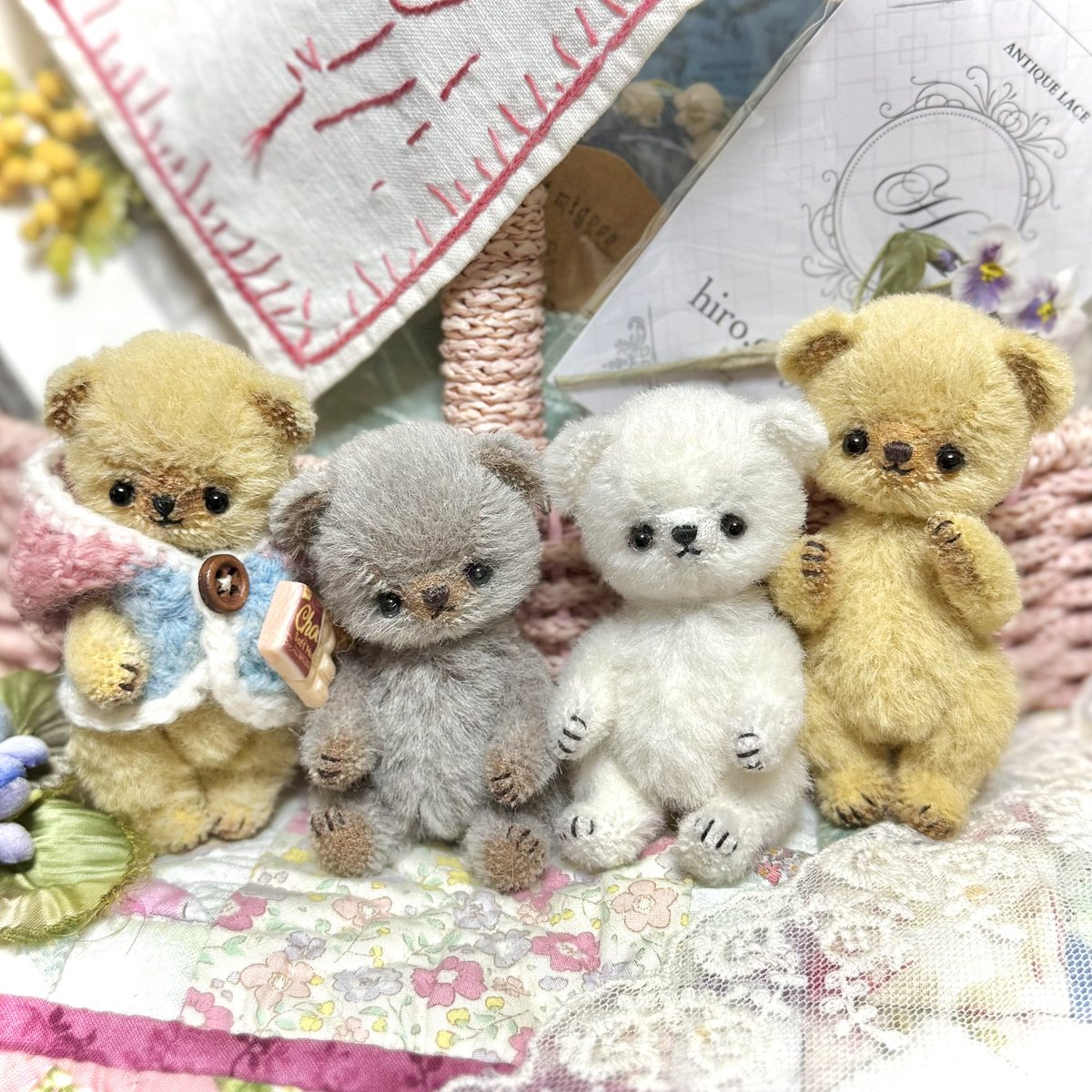 ぶんち・べあ様製テディベア縁起物犬張り子　桃丸・梵天丸2体セット ぶんち・べあ様製テディベア犬張り子 桃丸・梵天丸2体セット シューズ(