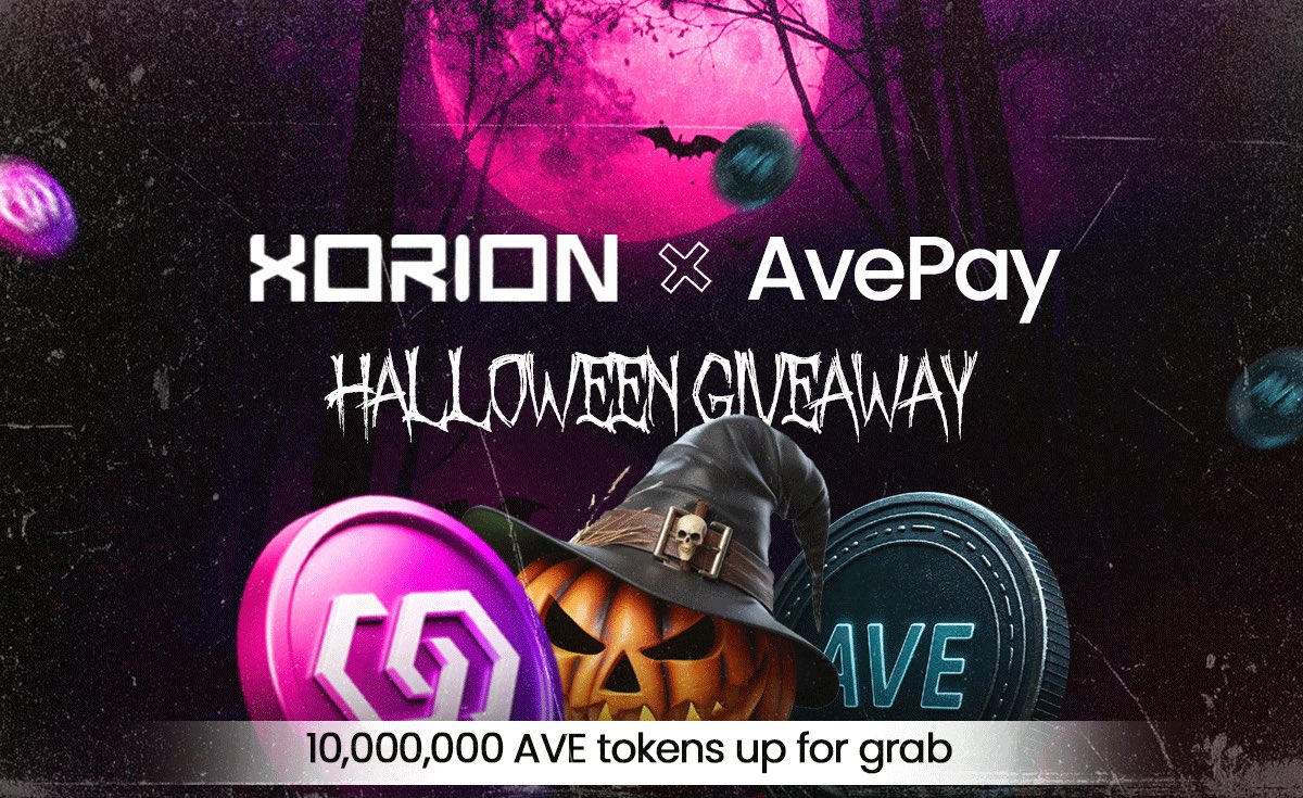 avepay_official's tweet image. 🎃👻 MEGA SPOOKY ANNOUNCEMENT! 👻🎃

The veil between worlds grows thin… and so does the distance between you and 10,000,000 AVE! 💀✨

We’re thrilled (and maybe a little terrified) to announce that @avepay_official and @Xorion_Network have joined dark forces to summon the…