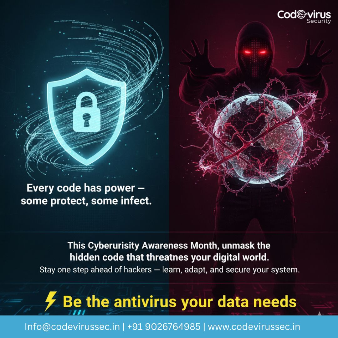 codevirussec's tweet image. 🛡️ October is #CyberAwarenessMonth! 🛡️
Stay one step ahead of hackers — secure your digital life:
🔐 Strong passwords
📱 Enable 2FA
🚫 Don’t click suspicious links
⚙️ Keep devices updated
Cyber safety starts with you. 💙
#CodevirusSecurity #CyberSmart #StaySafeOnline