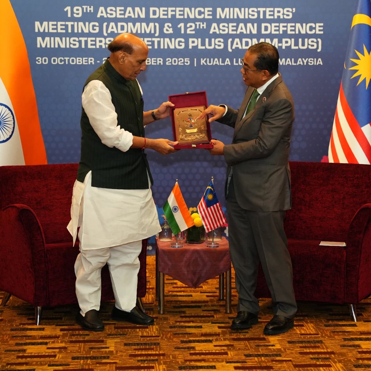 Raksha Mantri Shri <a href="/rajnathsingh/">Rajnath Singh</a> held a fruitful meeting with the Defence Minister of Malaysia, Dato’ Seri Mohamed Khaled Nordin, in Kuala Lumpur.

The discussions focused on further strengthening the India-Malaysia defence partnership and exploring new avenues of cooperation to