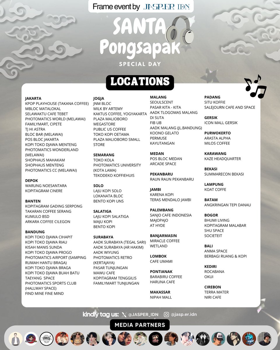 JASPER_IDN's tweet image. —–★♡❀ Our Main Dancer Santa Pongsapak’s Special Day♡❀ ★—–
Let's celebrate #SANTA2COOL2RESIST with Photobooth Frame Event by @JASPER_IDN
📍 Photomatics
📅 01 - 14 Nov 2025
(details on poster)
📸 Kindly tag us and use hashtag :
#Santapp #JASPER
#SANTA2COOL2RESIST