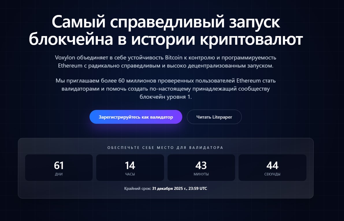 BExpmcc's tweet image. Анонс новой монеты Voxylon (VXN) алгоритм (Ethash) Proof-of-Stake. 
Запуск Genesis - 21 января 2026 г.:
ANN - bitcointalk.org/index.php?topi…
Сайт - voxylon.com
Github - github.com/voxylon
Будьте осторожны всегда!!