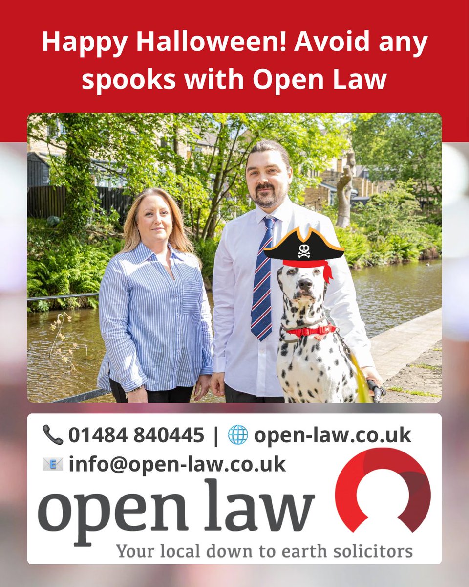 Avoid any spooks in your legal process by instructing us today. We’ll give you straight-forward, clear and down-to-earth legal advice. With us, there are no jumpscares or terrors. 🎃👻 Get in touch today! 

Pictured is our Accounts team, Gus is feeling spooky 🏴‍☠️🐾