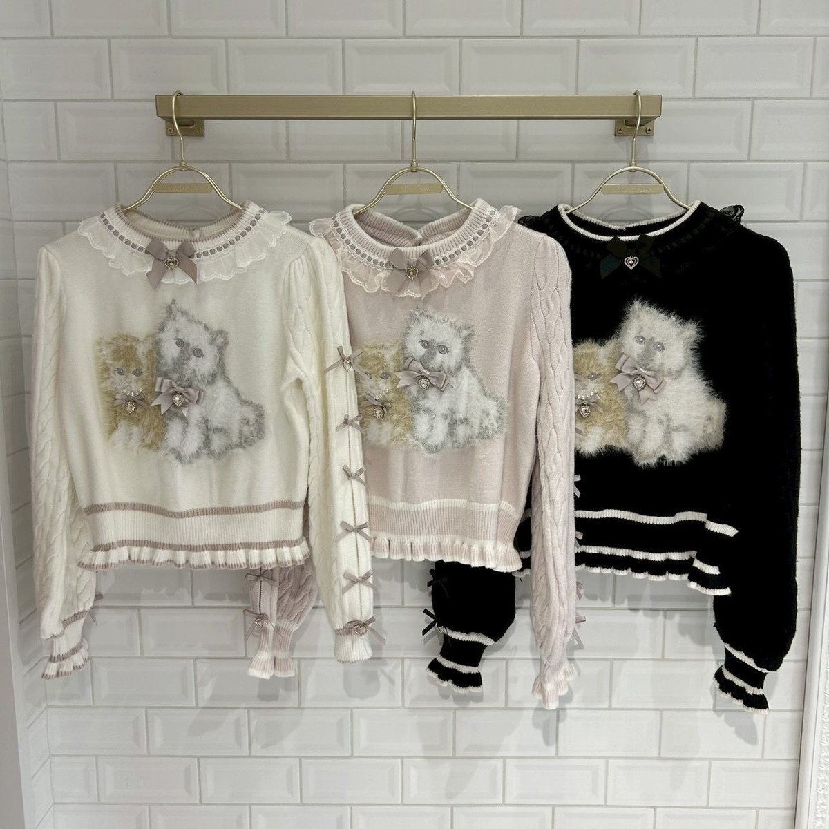 キャットジャガードリボンスリーブニット リズリサ キャットジャガードリボンスリーブニット ｜ LIZ LISA（リズリサ）公式