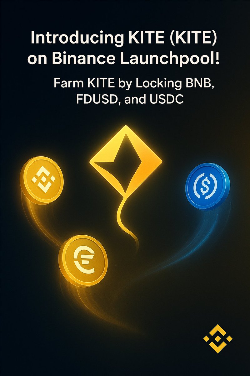 🚀Binance Launchpool! Introducing KITE (KITE) 🪁

Don’t miss the opportunity — lock $BNB , $FDUSD , or $USDC  to farm the new token KITE! 

🌾 Farm BNB, FDUSD, USDC → Earn KITE!
📅 Farming starts: 2025-11-01, 00:00 (UTC)
⏰ Lock your BNB, FDUSD, USDC for 2 days to receive kite