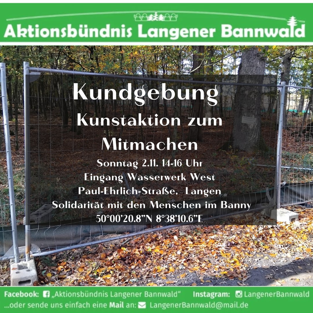Seid dabei und stoppt die Auskiesung eines der schönsten und wichtigsten Waldstücke im Kreis Offenbach! #Bannybleibt #Klimagerechtigkeit #wald #sozialismus #taxtherich #ClimateCrisis