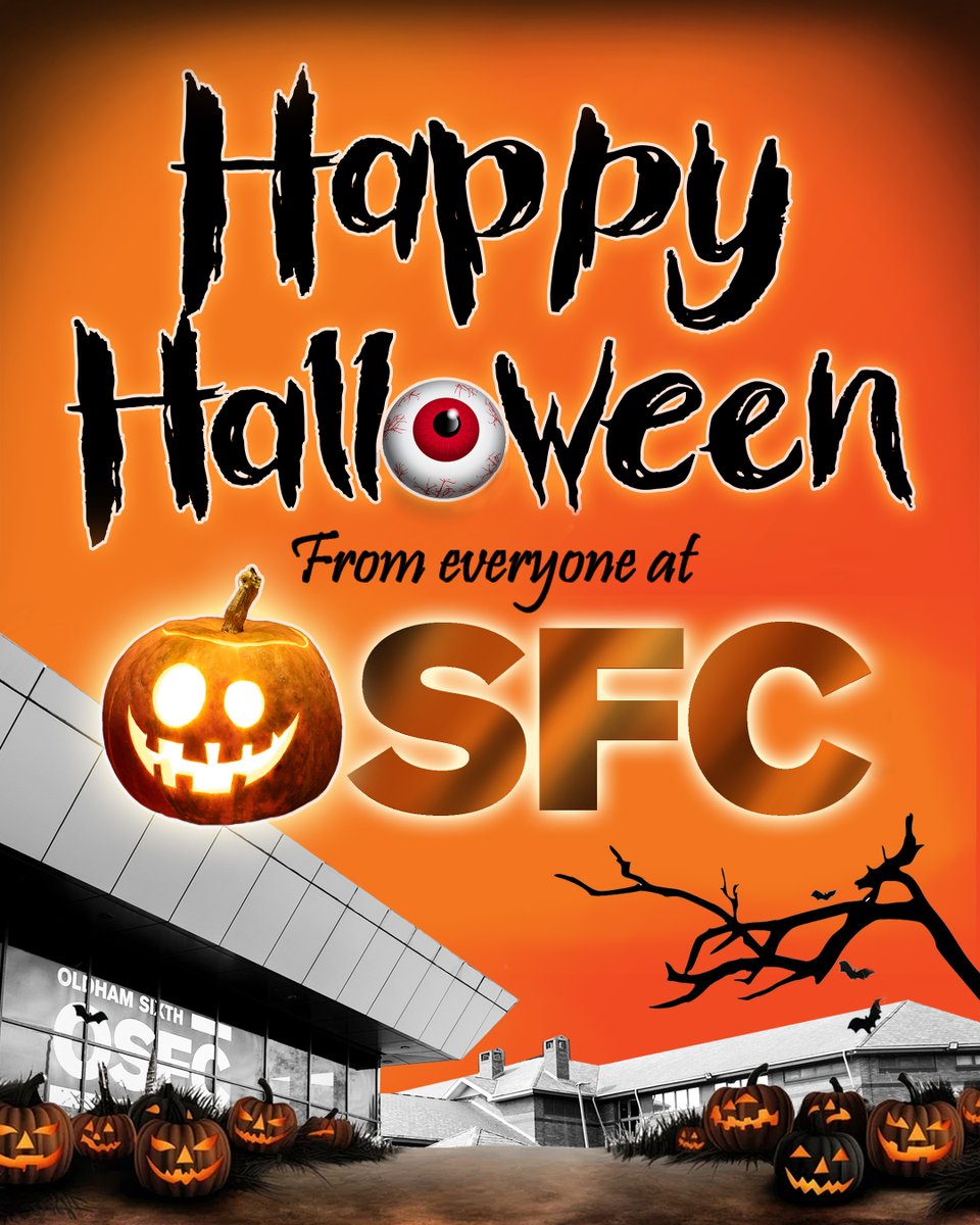 OSFC_Info's tweet image. Happy Halloween! 🎃👻👹

Have a frightfully good time for the remainder of your half term break!

College reopens on Monday 3rd November!