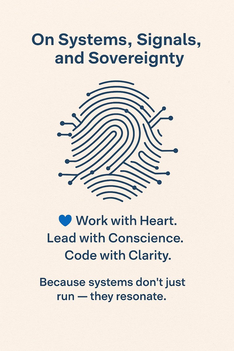 IritLevOS's tweet image. Efficiency without conscience is just acceleration.
Acceleration without direction is just noise.

💙 Work with Heart.
Lead with Conscience.
Code with Clarity.

Because systems don’t just run — they resonate.

#WorkWithHeart #LeadWithConscience #TechWithSoul