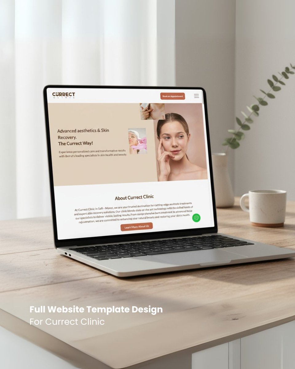 nas_code's tweet image. We delivered a modern, intuitive website #template for Currect Clinic, built to let their advanced aesthetics & skin recovery services shine. From clean layout to service-showcase to booking usability it’s all designed for confidence and clarity.
