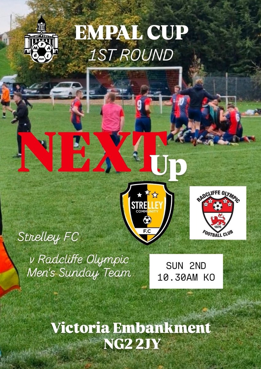 ROFC1876's tweet photo. ❗️SUNDAY SENIOR FIXTURES 2ND NOV❗️

Men’s Sunday 
🆚️ Strelley FC
️⏰ 10.30am KO 
️📍Victoria Embankment NG2 2JY
🏆 EMPAL Cup

Ladies 
🆚️ @OllertonTownLFC
⏰️ 10.30am KO 
📍Wharf Lane, NG12 2AN 
🏆 NGLFL Div 1

All support welcome 🙏🏼 

🔵🔴🔵🔴 https://t.co/jsqHaDTWJq