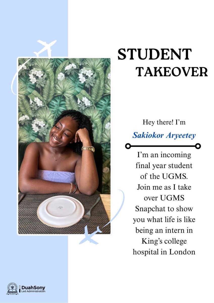 UGMSA Publicity presents  🥁 🥁 🥁
   THE EXCHANGE SERIES✈️✈️✈️

Join us this today on Snapchat (@ ugmsa) with Sakiokor as she shares with us how life is like as an intern in London🩷🥳

Don't forget to add the official ugmsa account (@ugmsa) to keep updated on anything Ugmsa 🫶