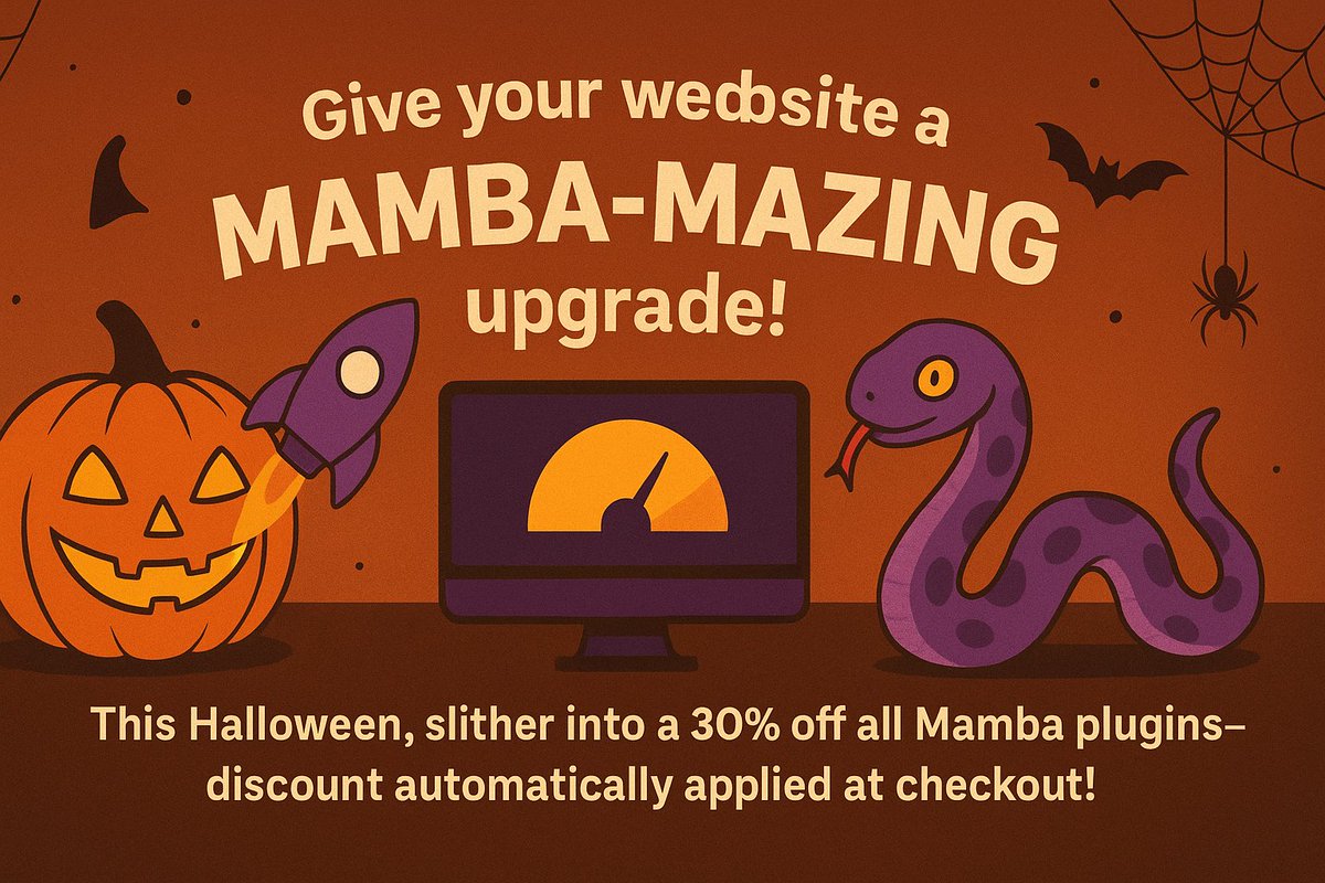 mambawooperf's tweet photo. 🎃Give your store a Mamba-mazing upgrade! This Halloween, speed up your Woo store and slither into 30% off our plugin — automatically applied at checkout!   👉 https://t.co/I6MGFpeOKm #WooCommerce #WordPress #Halloween #Halloween2025 #Caching #plugindeveloper https://t.co/oeT6OWNe0F