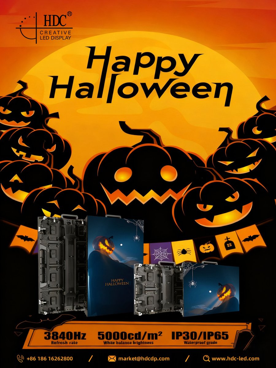 hdc_leddisplay's tweet image. Spook up Halloween with our LED displays! Vibrant, dynamic visuals for parties, stores—create eerie-fun atmospheres. Grab festive solutions now! #fyp #hdc #hdcdisplay #hdcled #led #concert
