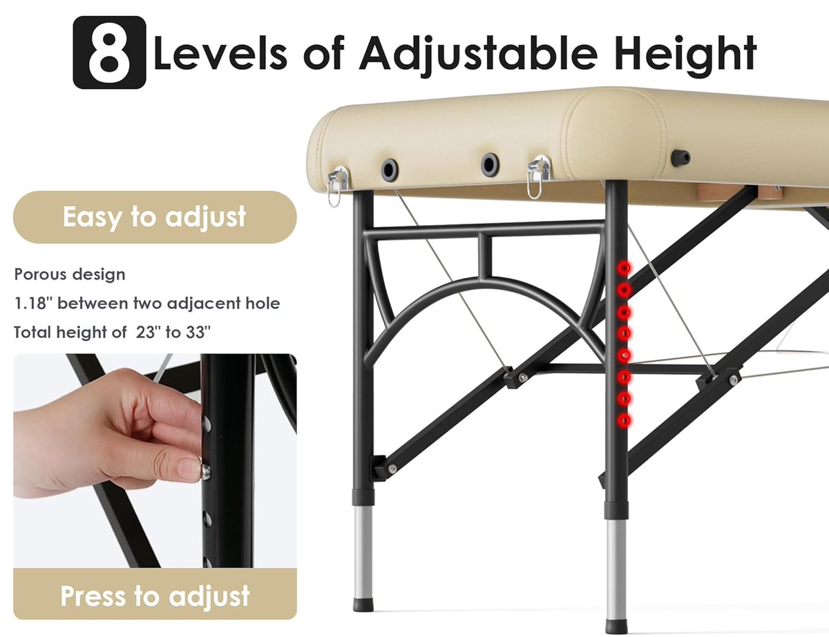 wtrending0's tweet image. CLORIS 84&quot; Portable Massage Table | Lightweight, Adjustable &amp;amp; Holds Up to 1100lbs ✨
Perfect for Spa, Salon &amp;amp; Home Use 👉 amzn.to/4qyZuJO

#AmazonFinds #HomeEssentials #MassageTable #Wellness #TrendingNow #SalonSetup #SpaVibes #SelfCare 
@amazon @AmazonDeals