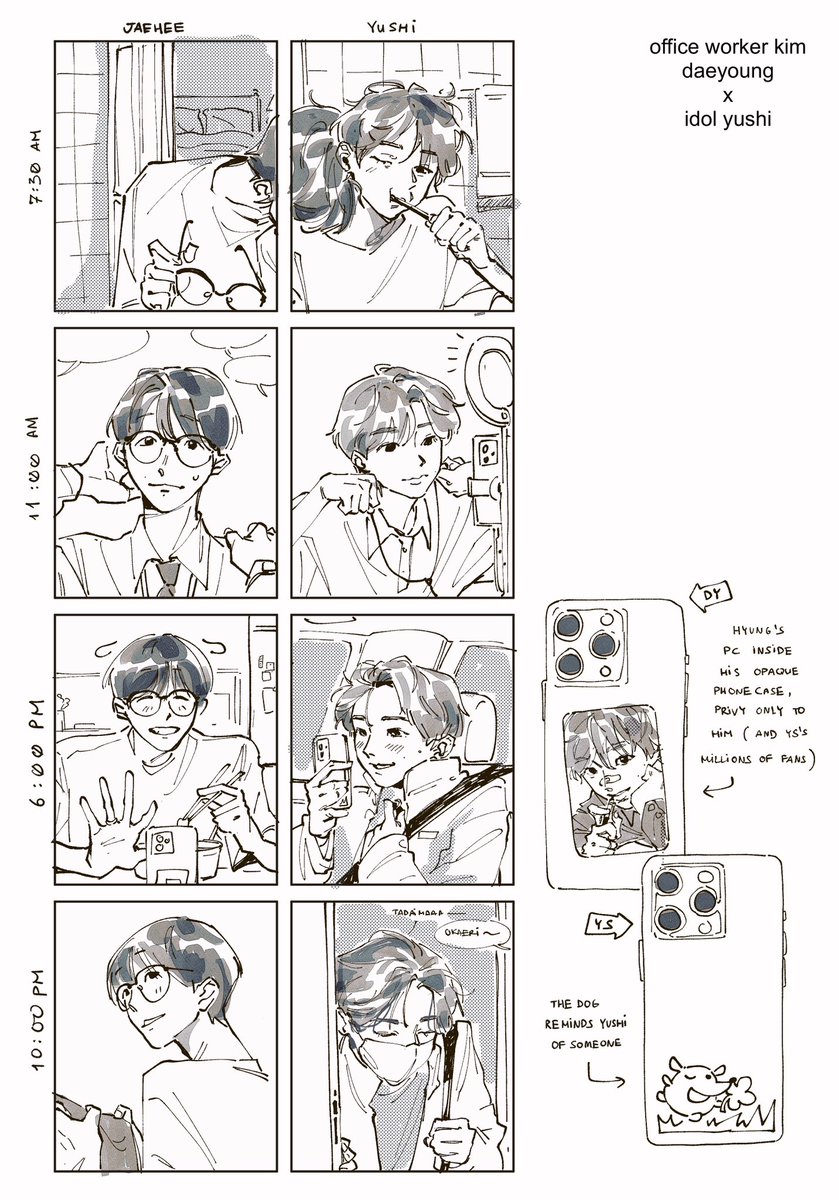 lvr2211's tweet image. 댕윳 daily routine, an excuse to draw them welcoming each other home