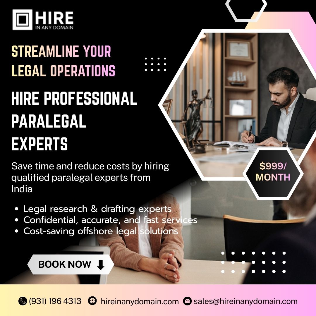 hireinanydomain's tweet image. Simplify your legal operations by hiring experienced paralegal experts from India.
📩 sales@hireinanydomain.com
 🌐 hireinanydomain.com
 📞 9311964313
Visit: hireinanydomain.com/hire-paralegal…
#HireParalegalsFromIndia #HireInAnyDomain #LegalProcessOutsourcing #HireLegalExpertsIndia