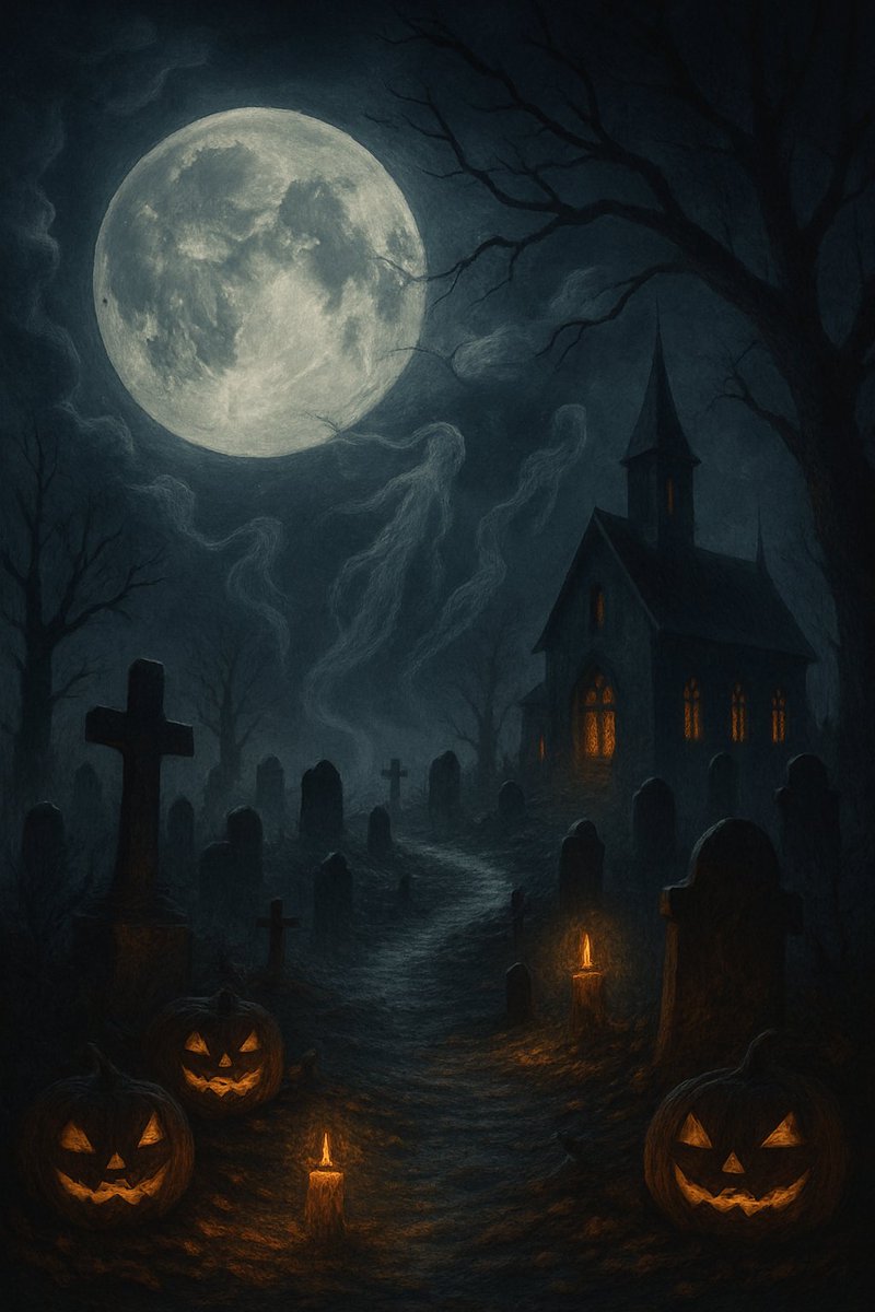 thesusanmoore's tweet image. Under #argent skies,
The #experiment begins -
Silver #ray across graves
Testing life’s thin skin…

#Halloween hums
Air curls into shapes,
The veil thins,
No one escapes.

#vss365 #Poem #poetrycommunity #WritingCommunity #Halloween2025