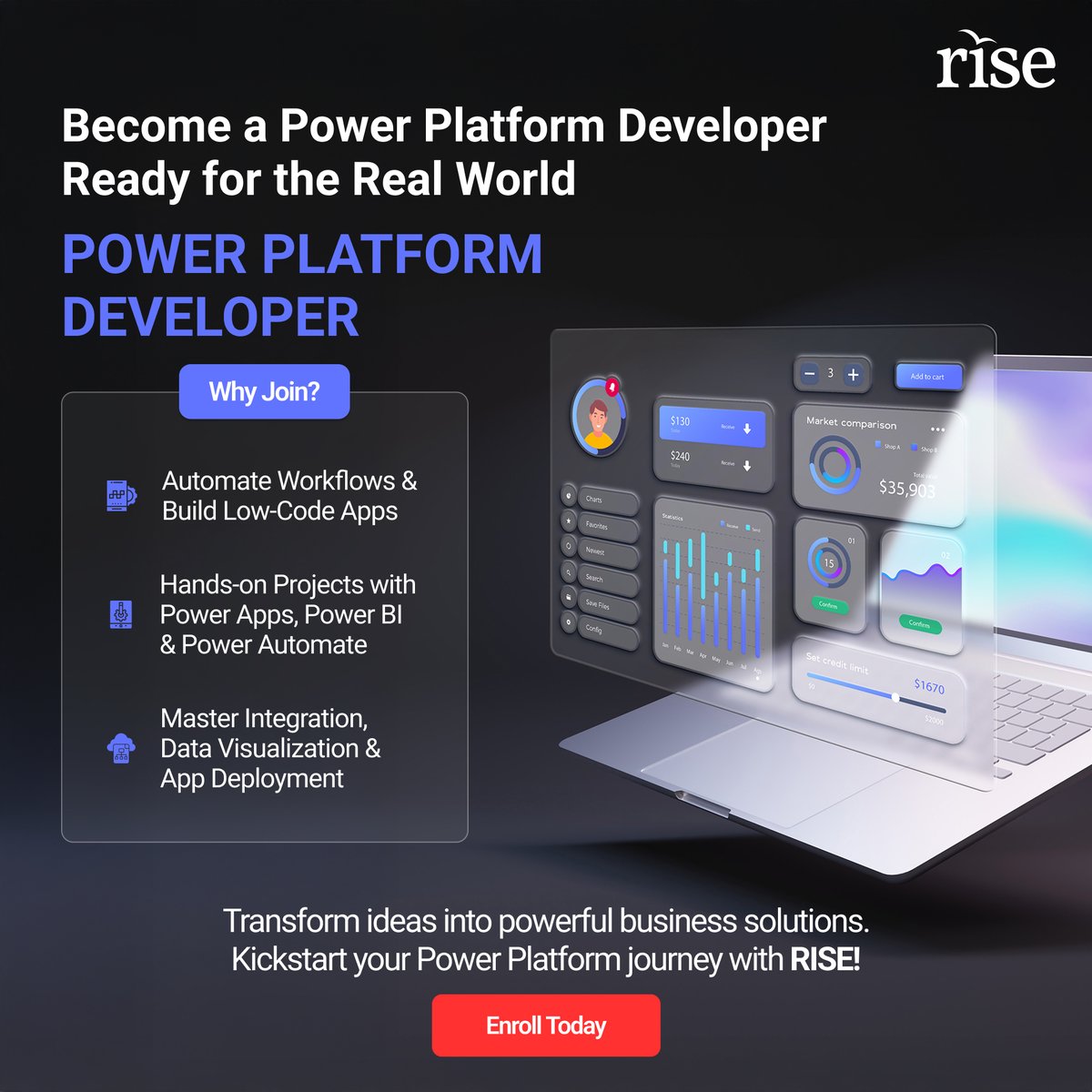 LearnAtRISE's tweet image. Build. Automate. Visualize. Power your future!
Enroll Today: learnatrise.in/courses/micros…

#PowerPlatform #RISE #TechSkills #Upskill