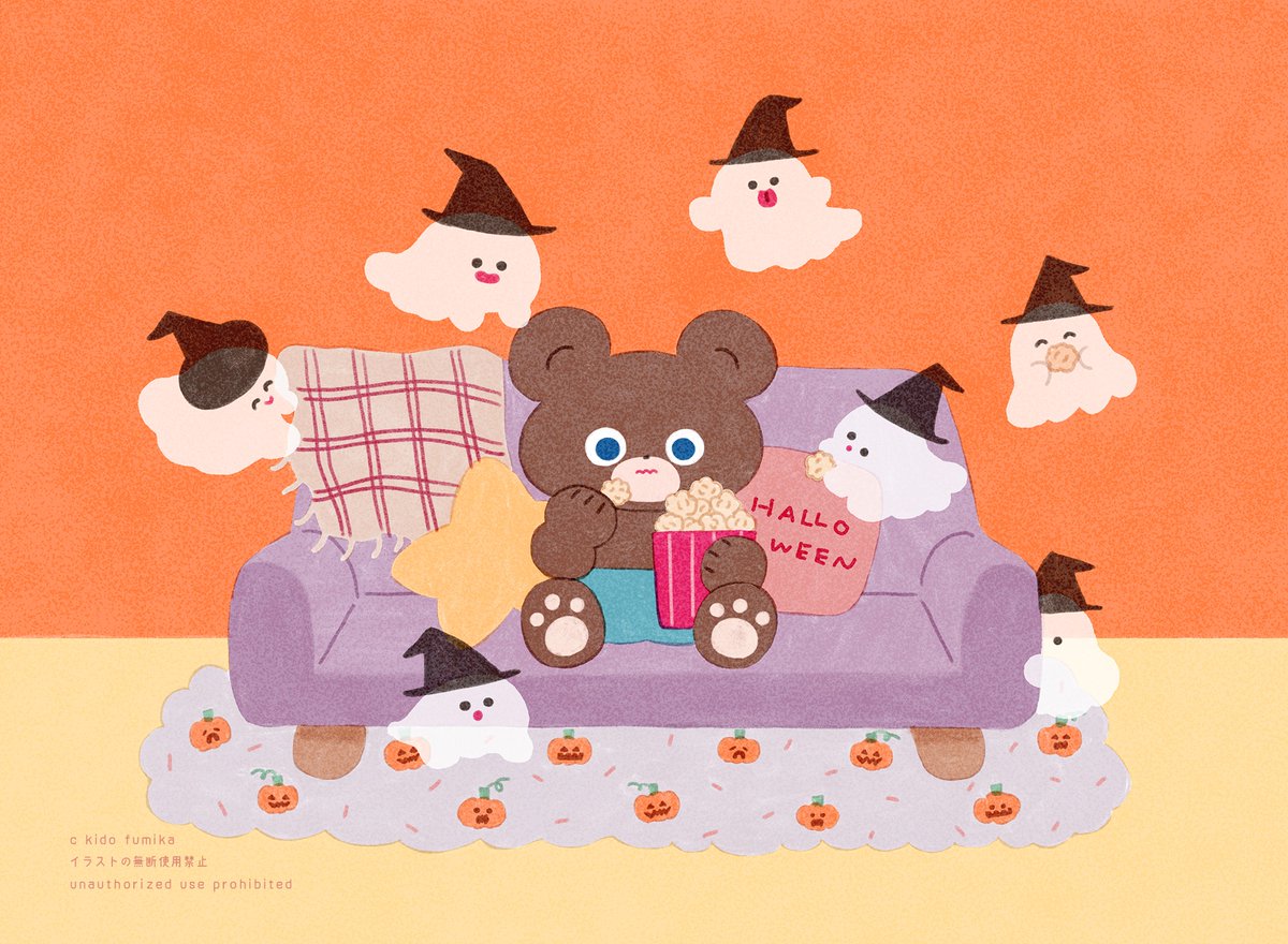 ポップコーンがちょっと少なくなってるのも、
ソファ下の物音も、耳がなんだかくすぐったいのも、
ブランケットがずれてきてるのも、、、
もしかしたら全部おばけのせいかも 🦇

h a p p y  h a l l o w e e n !