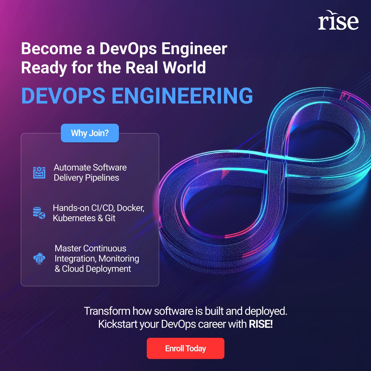 LearnAtRISE's tweet image. Automate. Integrate. Deploy Smarter with RISE! 
Enroll Today: learnatrise.in/courses/devops…

#DevOps #RISE #CareerGrowth #Upskill