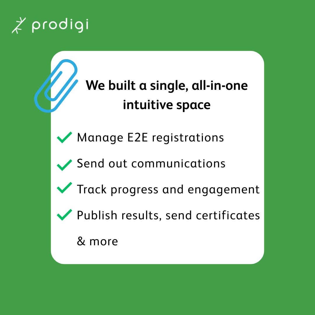 ProdigiEdu's tweet image. No more tabs. No more toggling. No more stress.
Run your entire competition journey — from onboarding to results — in one place.

#EdTech #AllInOneTool #OrganiserProblems #CompetitionsMadeEasy #StartupIndia