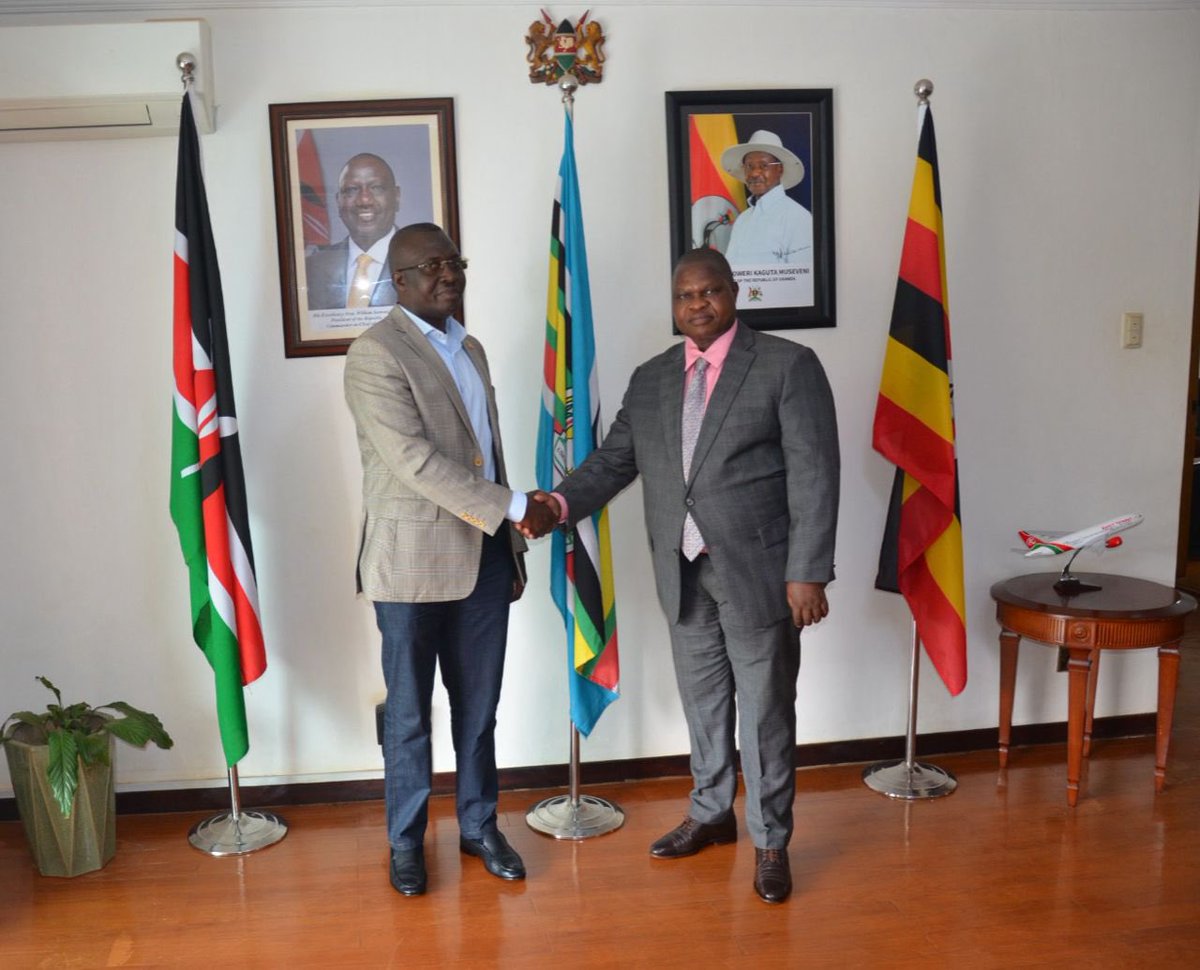 This morning, H.E. <a href="/MaangiJoash/">Amb. Joash Maangi, MBS, LLB, Dip. KSL, Doc. Juris</a> met with Hon. John Mulimba, Uganda’s Minister of State for Foreign Affairs, for an in-depth discussion on the case of the two missing Kenyans. He reaffirmed that the Gov. of Uganda remains committed to resolving the matter.
<a href="/SingoeiAKorir/">Korir Sing'Oei</a>