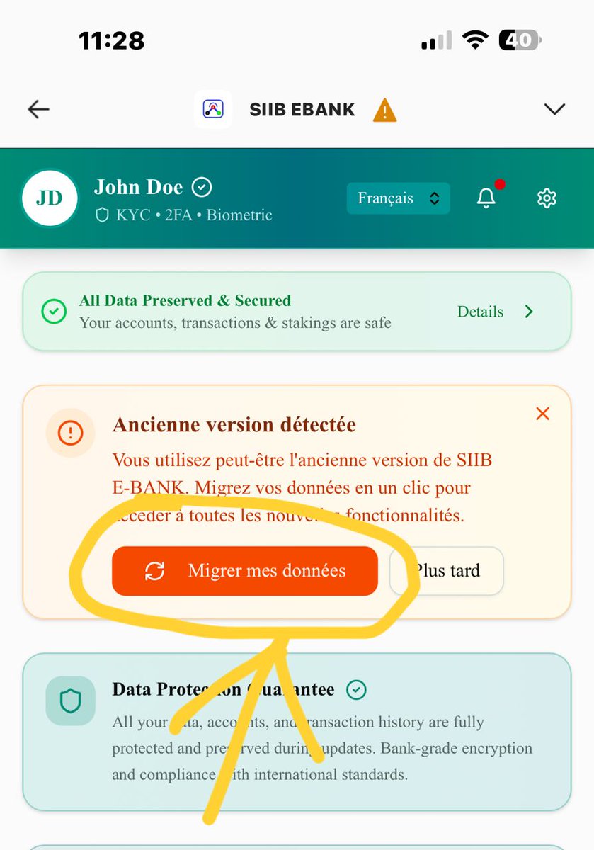 SiibNetwork_Pi's tweet photo. ⚠️⚠️⚠️
According to updates from the core, any pioneer who staked in the original siib app must launch the new Siib app with a tiny logo in order to validate a message to migrate data that is present in the system. https://t.co/qlj5rqbjZn