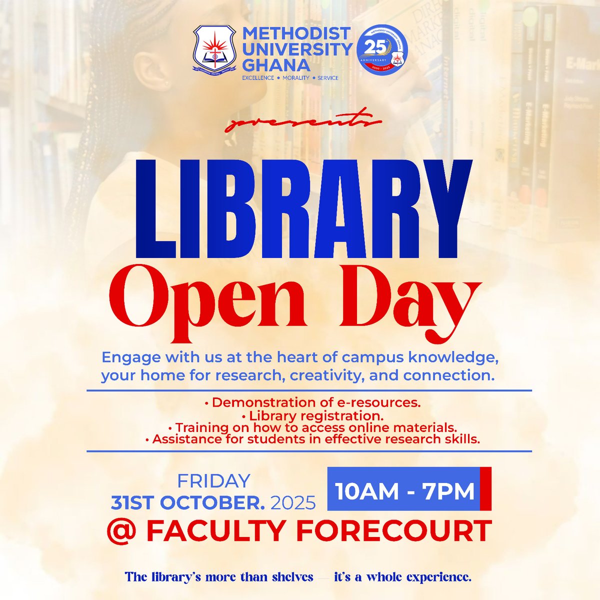 MUG_Dansoman's tweet image. IT&apos;S TODAY!
#libraryday
#books
#methodistuniversityghana
#mugat25
#excellencemoralityservice
#mugcommunity