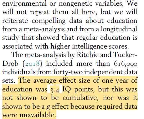 SlavScientist's tweet photo. The IQ score-education link is mostly about links from IQ scores to education rather than from education to IQ scores.

Richard J. Haier &amp; Roberto Colom, "The Science of Human Intelligence" (2023) https://t.co/LiTRl57Esk