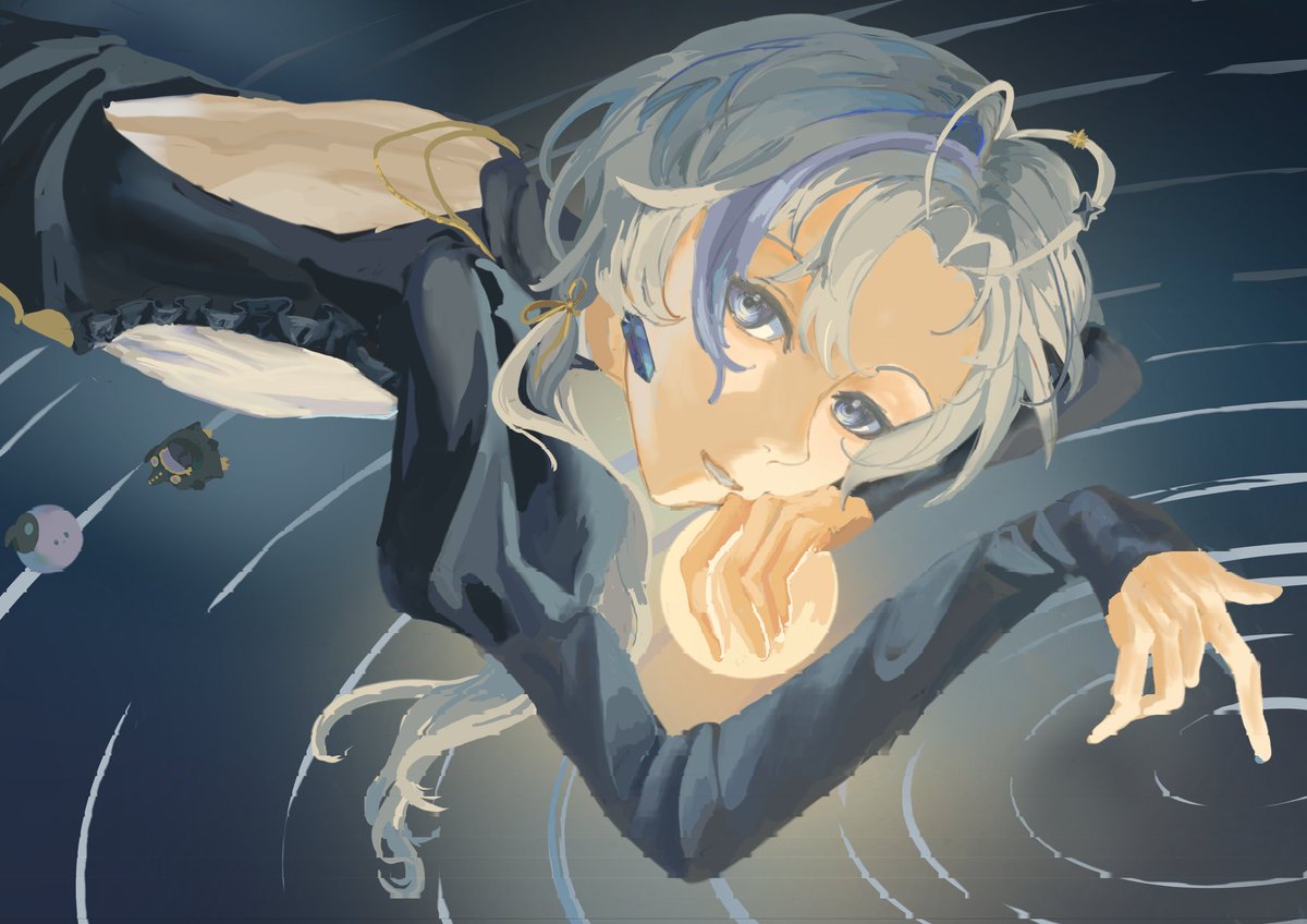 小埃三週年快樂~🎉

假如星空真的是一片，代表著時空流逝的星軌就會像水波一樣，成為時空中的一片漣漪。
#oumuArt