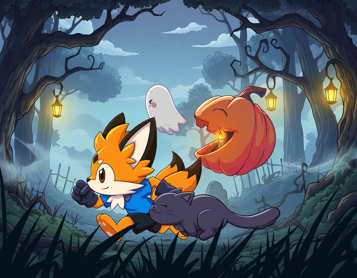 FoxyLinea's tweet image. Happy Halloween foxes 🦊🎃