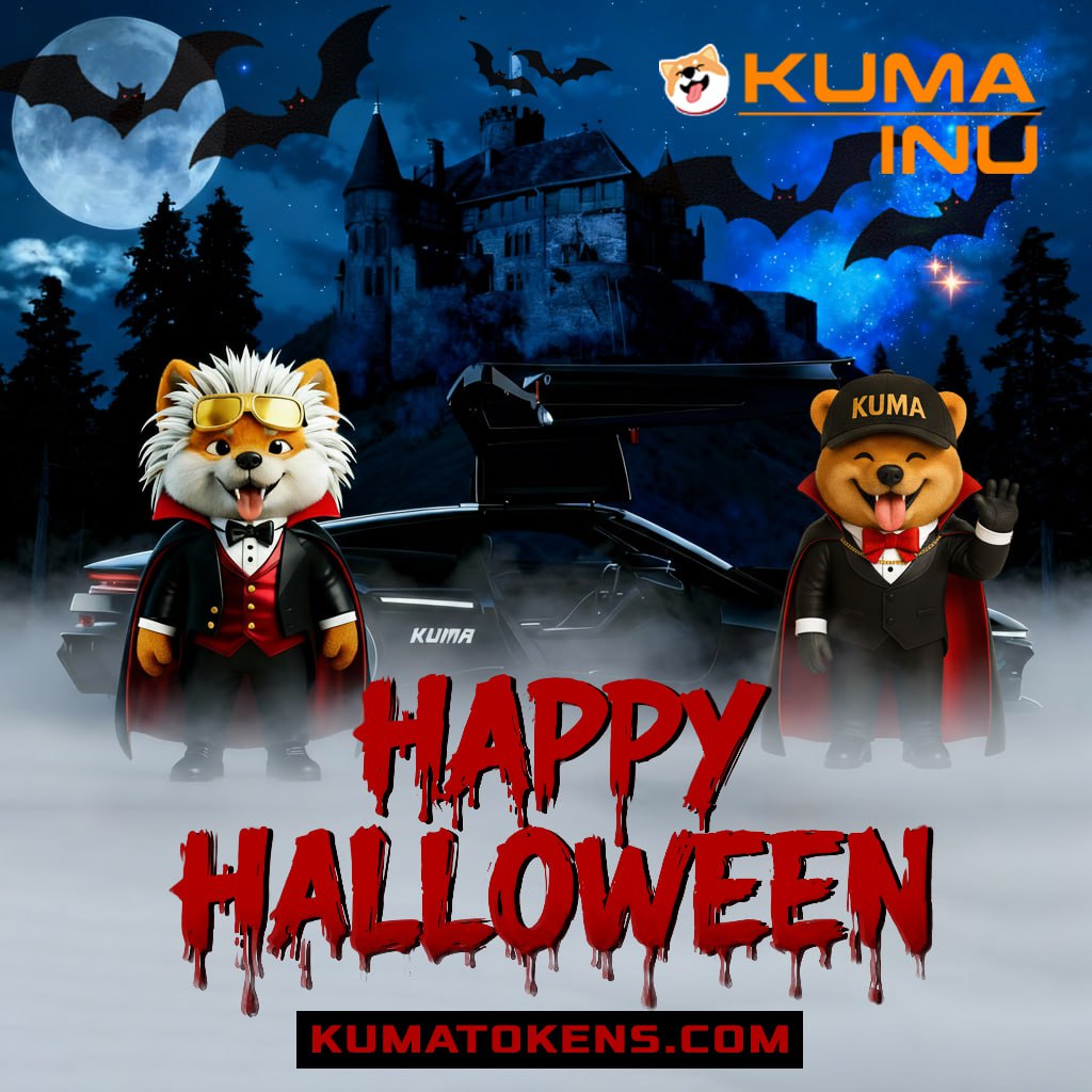 OfficialKumaInu's tweet photo. Happy Halloween from Kuma Inu 🎃🧙‍♀️

Doc Kuma joined us in this spooky day, it seems he's working on a new invention ⚡️

He says he has discovered a trick to go back in time to get some fancy treats 🏎🍬