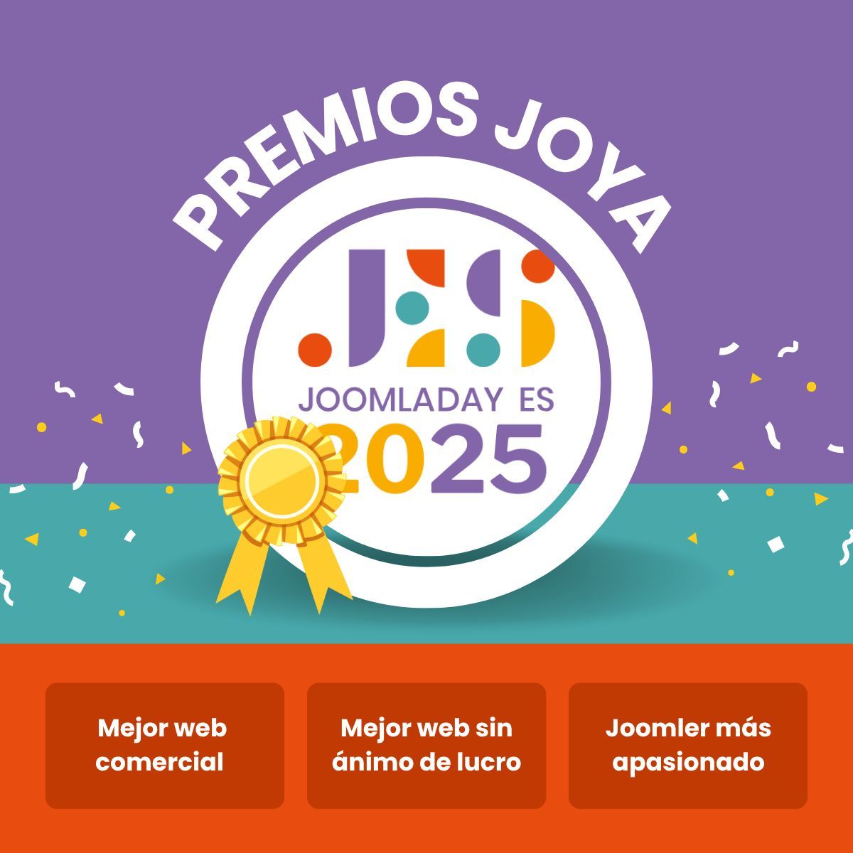 JoomlaDayES's tweet photo. 💎 ¡Vuelven los #PremiosJoya!
Reconocemos el talento de la comunidad #Joomla 🇪🇸
🏆 Mejor web corporativa
💚 Web sin ánimo de lucro
⭐ Joomler más entusiasta
Haz tu propuesta 👉 https://t.co/YYcyPXiUYO
#JoomlaDayES #DesarrolloWeb #EventosTech https://t.co/3lvXW9dCqK