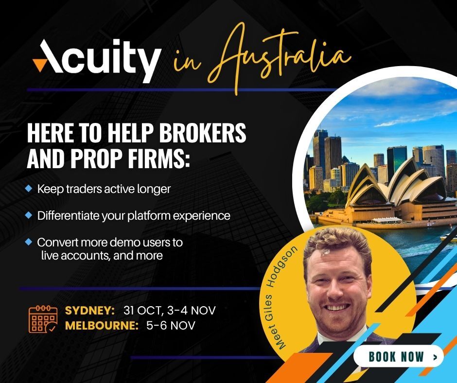 From macro to micro: prep traders for what’s next.
Acuity Event Intelligence = impact-ranked calendars → insights, with quick integration for broker &amp; prop platforms.

Giles is in Melbourne 5–6 Nov. Book: hubs.ly/Q03P4cvZ0

#EventIntelligence #PropTrading #Melbourne