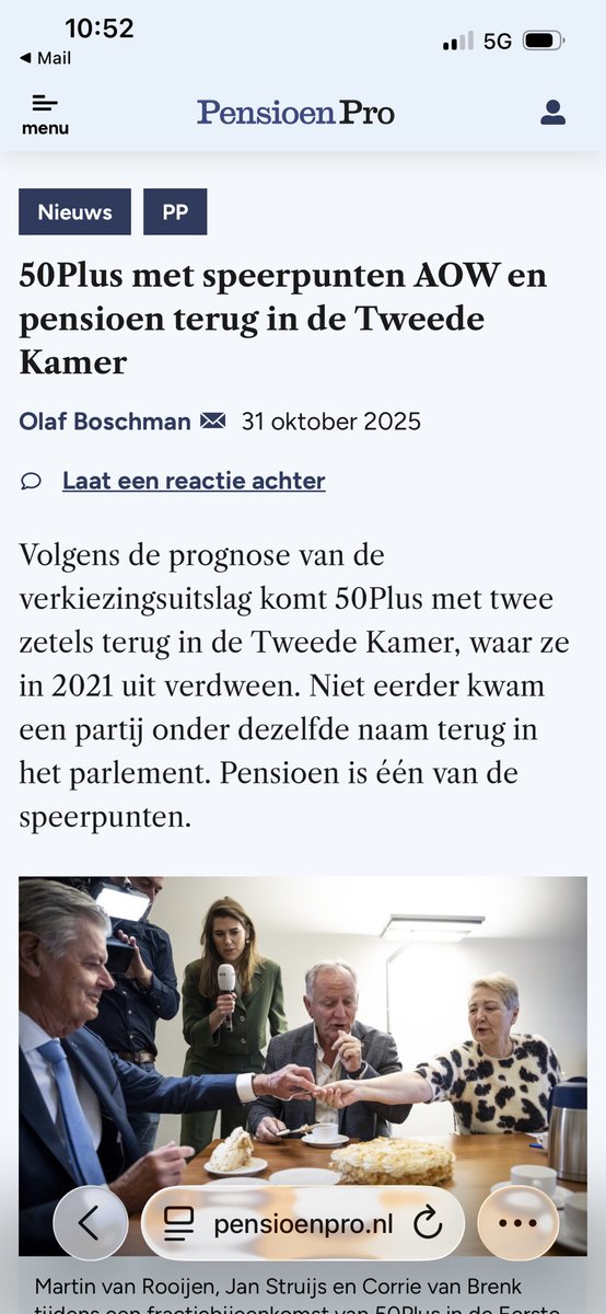 MvRooijen's tweet photo. 50PLUS terug in Tweede Kamer

Met Jan Struijs en Corrie van Brenk kunnen ze daar alvast de borst nat maken 
Het spel gaat weer op de wagen met Pensioenstelsel: aanpassen
 
⁦@RobJetten⁩ is gewaarschuwd 

#AOWkoppeling moet blijven 

WAAG HET NIET te gaan ontkoppelen(1)
⁦ https://t.co/1i8J9NoTwT