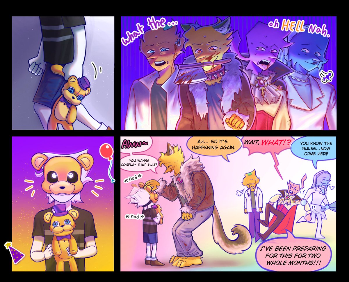 Dperu3333's tweet image. Happy Halloween! 🎃 Sooo this is some silly comic that I made…
I had a FNAF phase when I was young, so I threw them in for fun😛 #DELTARUNE #spamton #addisons